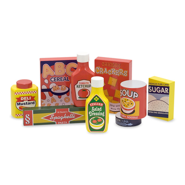 Melissa & Doug Pantry Food Set - Wooden Play Food, 9 Pieces 4077